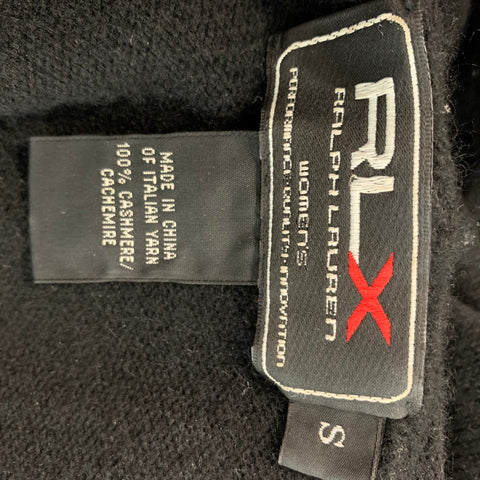 RLX by RALPH LAUREN Size S Black Cashmere Knitted 1/4 Zip Pullover