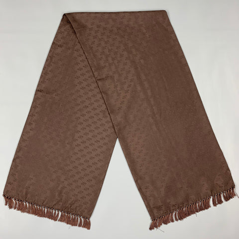 JAEGER Brown Silk Fringe Scarf