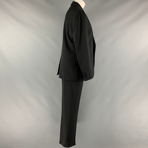 VERSACE COLLECTION Taille 38 Costume simple boutonnage en laine mélangée noire