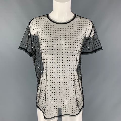 Nº21 Size S Black Studded Polimide Short Sleeve Dress Top