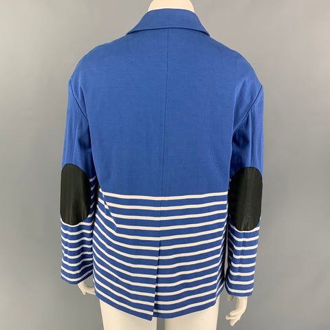 BAND OF OUTSIDERS Size L Blue White Stripe Cotton Oversized Jacket