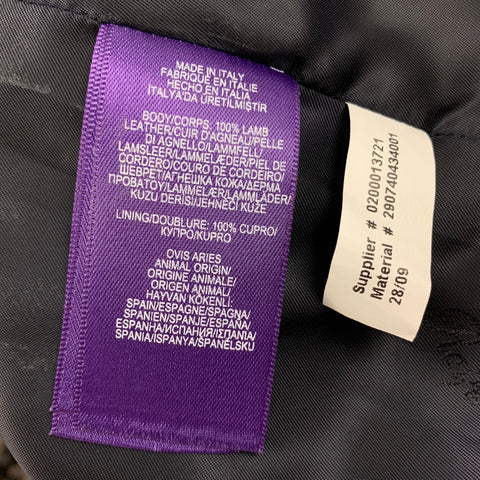 RALPH LAUREN Collection Size 8 Navy Lamb Skin Double Breasted Camden Jacket