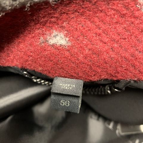 BURBERRY PRORSUM FW14 Size 46 Burgundy Grey Floral Wool Coat