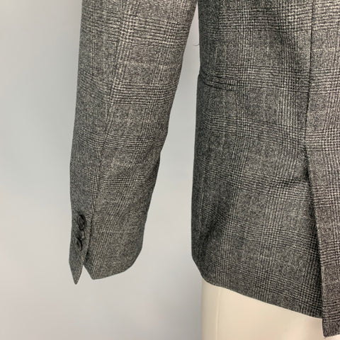 THE KOOPLES Size 40 Dark Gray Glenplaid Wool Peak Lapel Sport Coat
