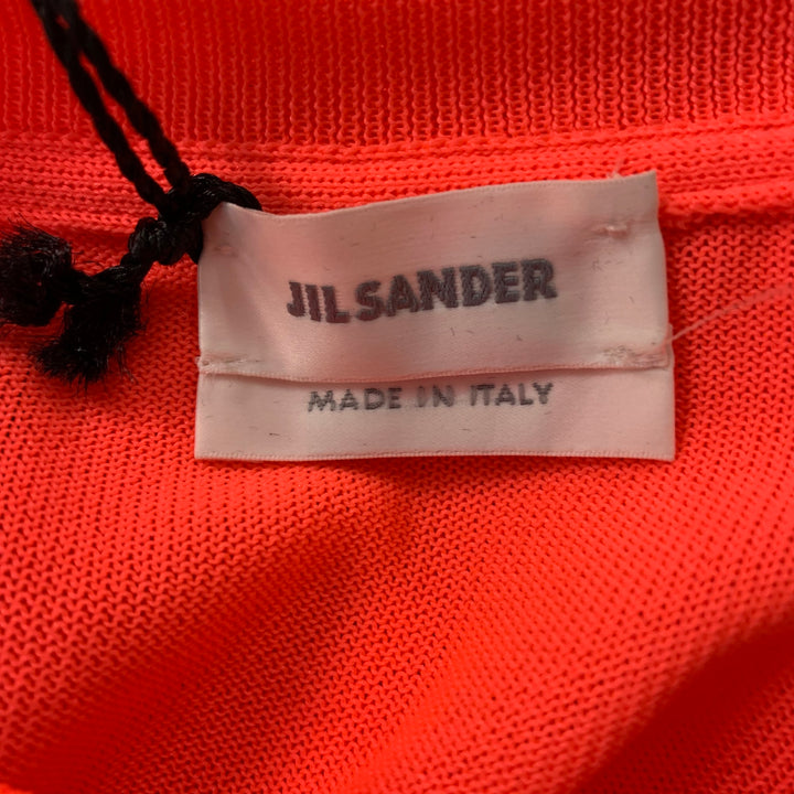 JIL SANDER Size S Orange Mesh Polyester Crew-Neck T-shirt