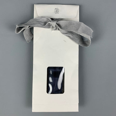 BRUNELLO CUCINELLI Pajarita de seda y algodón azul marino