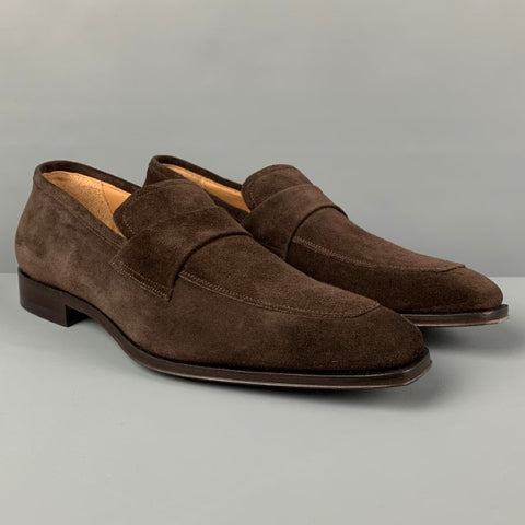 BARNEY'S NEW YORK Size 11 Brown Suede Leather Slip On Loafers