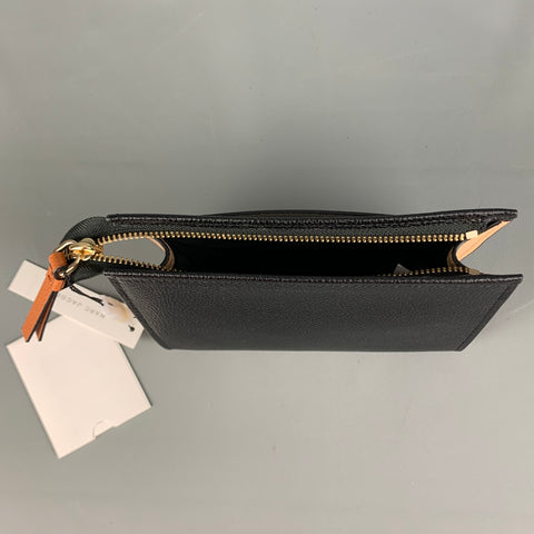MARC JACOBS Black Tan Color Block Leather Clutch