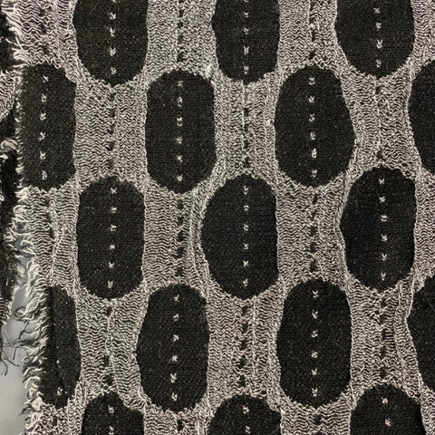 NOT LISTED Black White Woven Viscose Blend Scarf