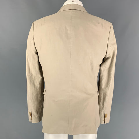 NEIL BARRETT Size 40 Khaki White Cotton / Linen Sport Coat