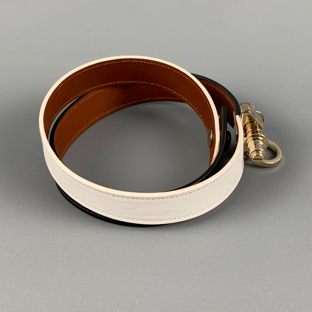 GIVENCHY Black White Gold Metal Leather Metal Obsedia Bracelet