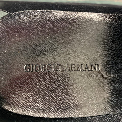 GIORGIO ARMANI Size 13 Black Patent Leather Lace Up Dress Shoes