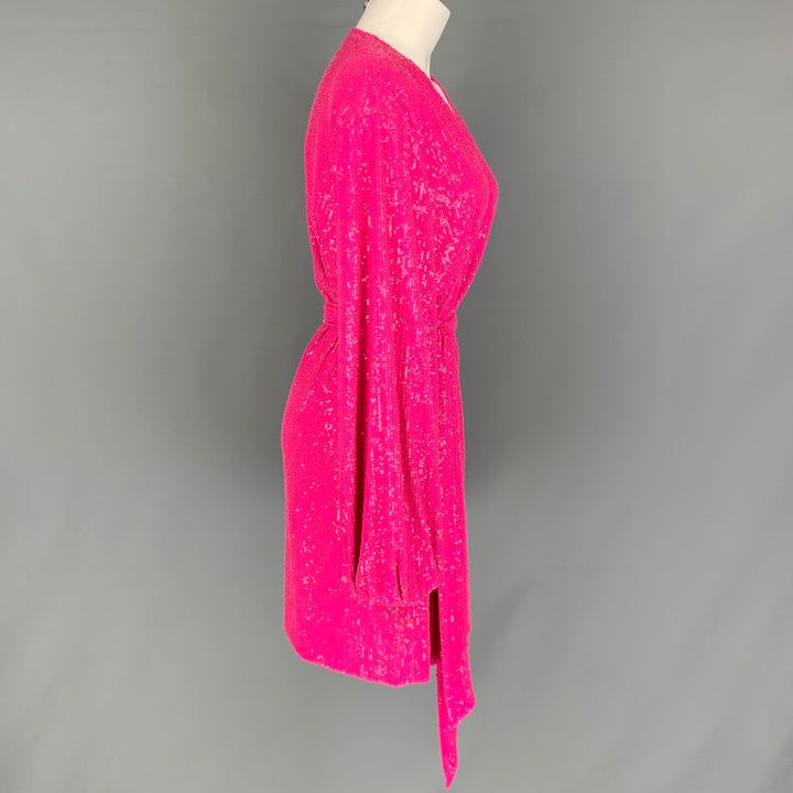 JAY GODFREY Size 8 Pink Polyester Sequined Dress