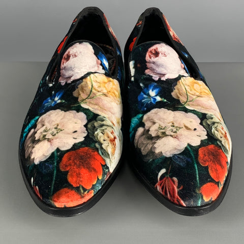 PAUL SMITH Size 10 Multi-Color Floral Velvet Loafers