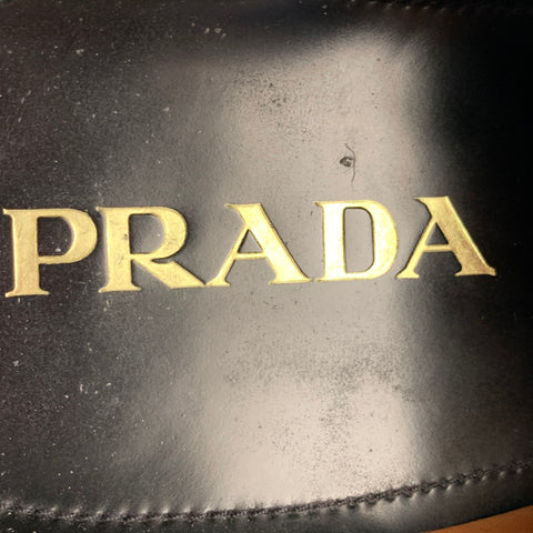 PRADA Size 11.5 Black Perforated Leather Wingtip Lace Up Shoes