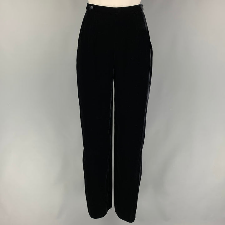 GIORGIO ARMANI Size 2 Black Viscose Blend Wide Leg Dress Pants