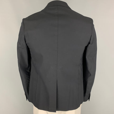 MARNI Size 44 Black Virgin Wool Notch Lapel Sport Coat
