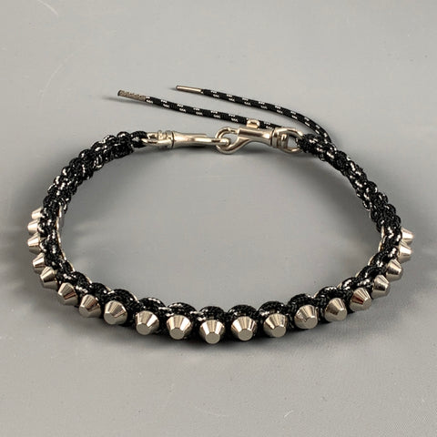 NO BRAND Black Silver Woven Necklace