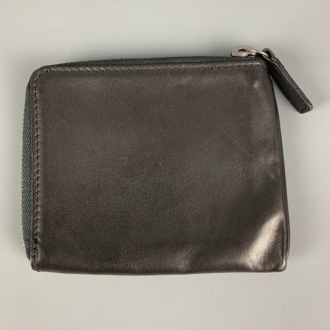 ANN DEMEULEMEESTER Black Embossed Leather Wallet