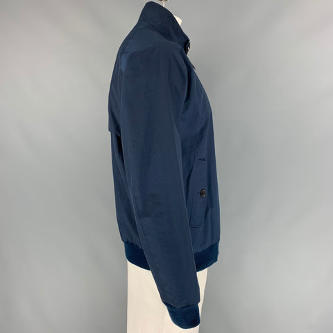 BARACUTA Talla 46 Chaqueta con cremallera de algodón / poliéster azul marino