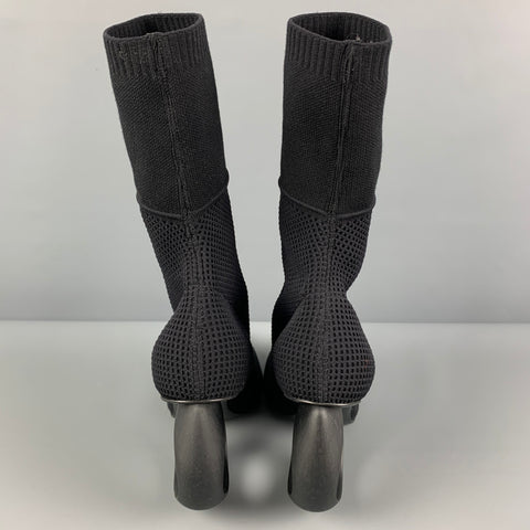 BURBERRY Talla 8 Botas en punta de punto de nailon negro