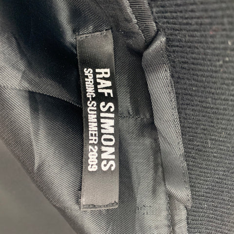 RAF SIMONS Spring 2009 Size 38 Charcoal Textured Polyester Bomber Jacket