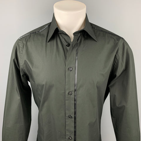 VERSACE COLLECTION Trend Size S Black Cotton Button Up Long Sleeve Shirt