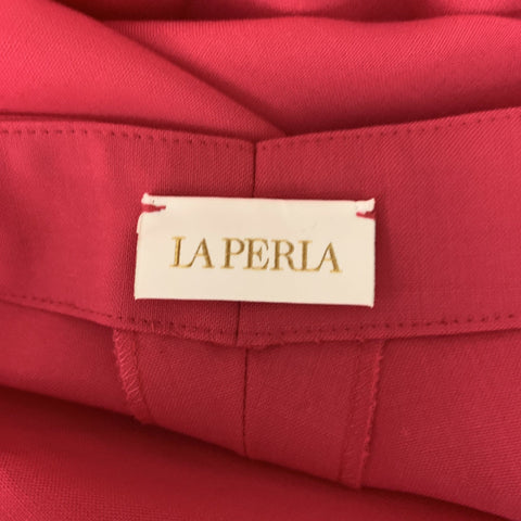 LA PERLA Size 4 Pink Fuchsia Wool Elastane Double Breasted Pants Suit