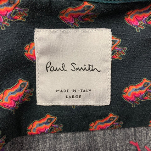 PAUL SMITH Size L Multi-Color Print Cotton Button Up Long Sleeve Shirt