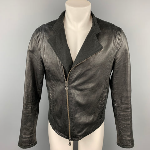 JOHN VARVATOS * U.S.A. Size S Black Leather Zip Up Jacket