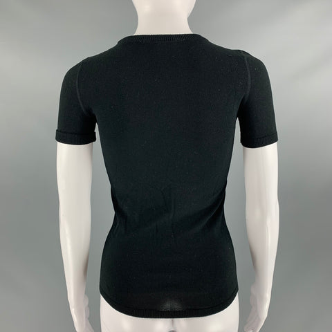 COURREGES Size S Black Polyamide Short Sleeve Dress Top