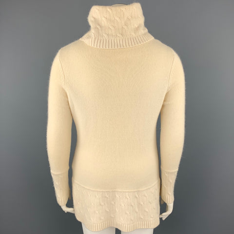BROOKS BROTHERS Taille L Crème Tricoté Cachemire Tunique Pull