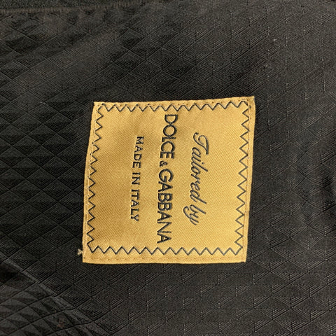 DOLCE & GABBANA Size 38 Black Textured Wool Blend Peak Lapel Sport Coat