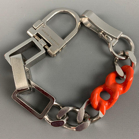 HERON PRESTON Silver Tone Orange Dip Dye Bracelet