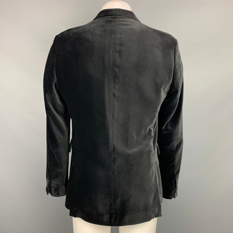PAUL SMITH Kensington Fit Size 42 Regular Black Velvet Notch Lapel Sport Coat