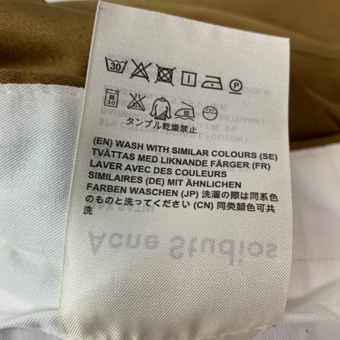 ACNE STUDIOS Taille 34 Pantalon décontracté kaki en coton élasthanne à devant plat