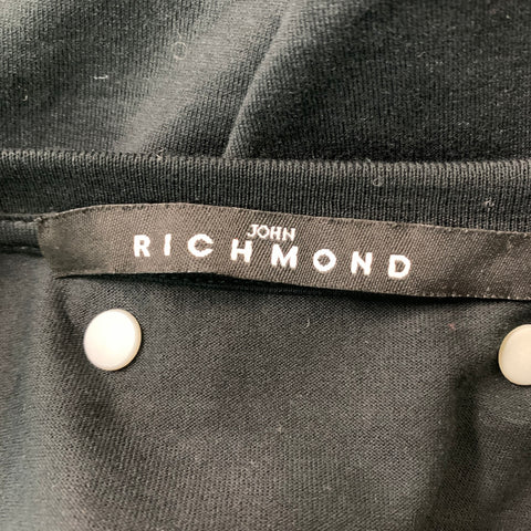 JOHN RICHMOND Size S  Black Print   Cotton Crew-Neck T-Shirt