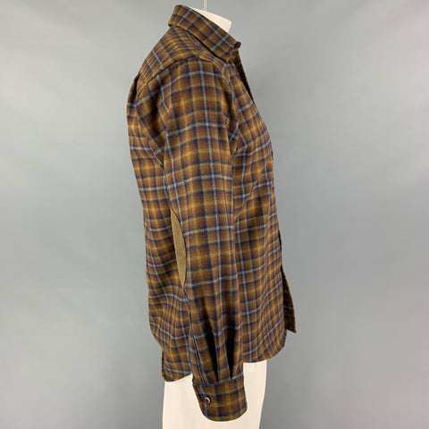 PENDLETON Size S Brown Plaid Button Up Long Sleeve Shirt