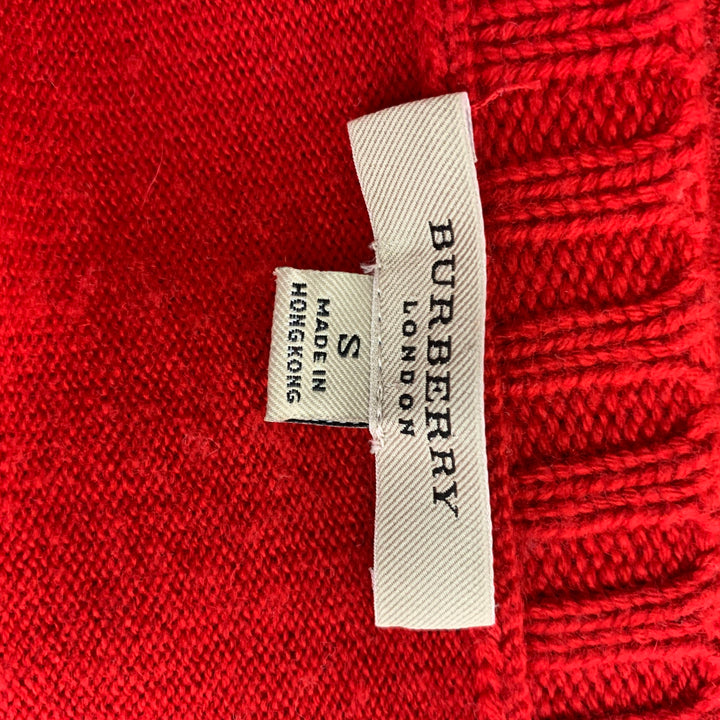 BURBERRY LONDON Size S Red Wool Blend Solid Pullover