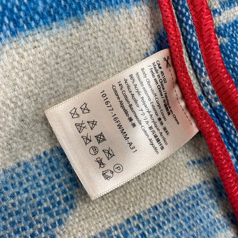 SCOTCH AND SODA Size XL Blue & Cream Navajo Acrylic Blend Shawl Collar Coat