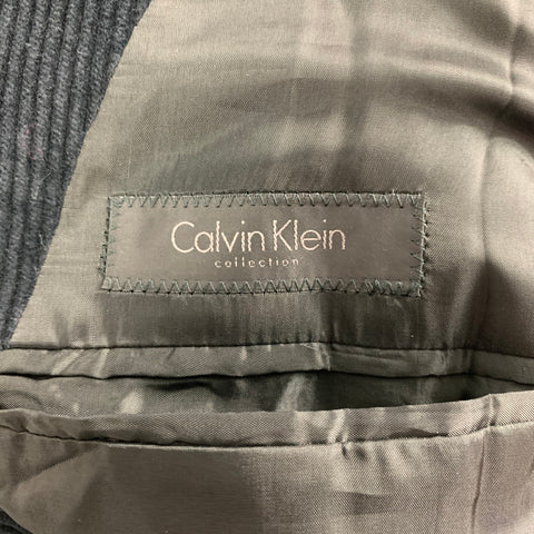 CALVIN KLEIN COLLECTION Size 44 Black Corduroy Cotton Sport Coat
