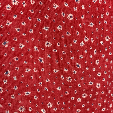 UNIONMADE Camisa Manga Corta Lino Floral Blanco Rojo Talla M
