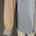 45rpm Size M Blue Gray & Tan Color Block Chambray Long Sleeve Shirt 45rpm