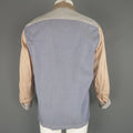 45rpm Size M Blue Gray & Tan Color Block Chambray Long Sleeve Shirt 45rpm