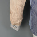 45rpm Size M Blue Gray & Tan Color Block Chambray Long Sleeve Shirt 45rpm