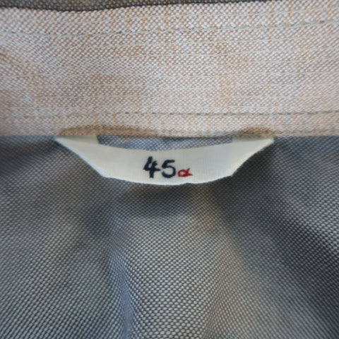 45rpm Size M Blue Gray & Tan Color Block Chambray Long Sleeve Shirt 45rpm