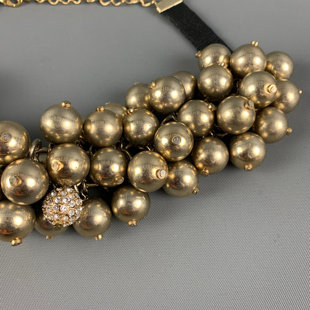 VINTAGE Gold Large Bead Necklace