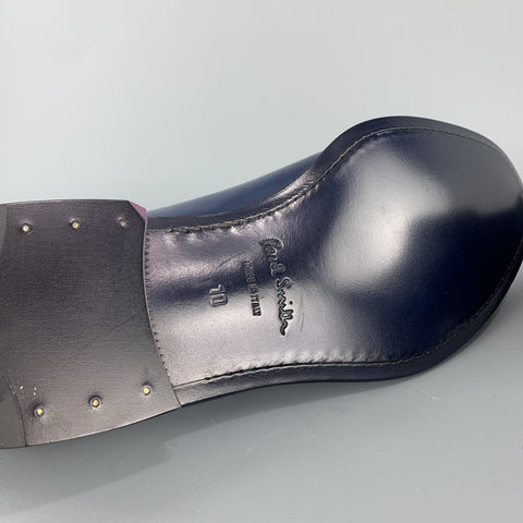 PS by PAUL SMITH Size 11 Navy Antique Leather Cap Toe Lace Up Dress Shoes