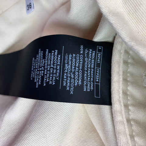 TOM FORD Size 36 Ivory Solid Cotton Button Fly Dress Pants
