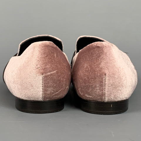 BRUNELLO CUCINELLI Size 8 Pink Gunmetal Velvet Slip On Flats
